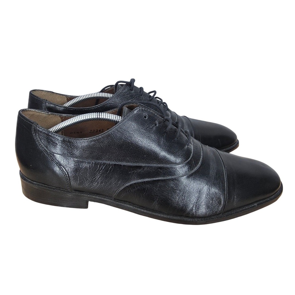 Stacy Adams Oxford Shoes Mens 12 Wide Black Leather Cap Toe Derby Shoes